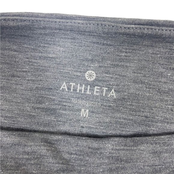 Athleta High Rise Mesh Chaturanga Active Leggings Gray White Medium - Picture 3 of 6